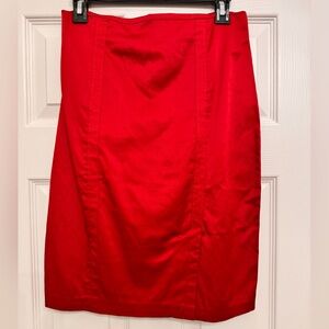 LVL X Red Satin Pencil Skirt size S